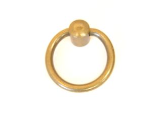 Ringgreep brons antiek 65mm diameter 8mm dik met moer