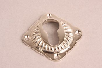 Cilinderrozet geribbeld 65mm blinkend nikkel