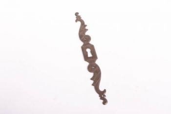 Klassieke sleutelplaat ijzer roest 205mm hoog rechts