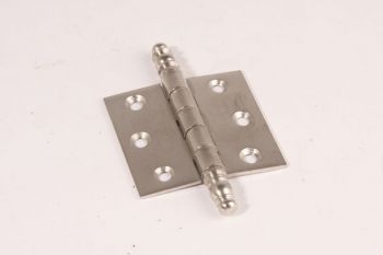 Scharnier geborsteld nikkel 62x63mm met sierknop