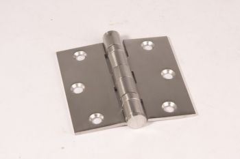 Scharnier geborsteld RVS 76x76mm kogelgelagerd met platte knop
