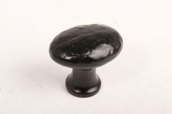 Knop ovaal zwart 51mm robuust