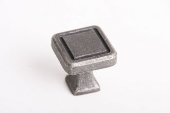 ladeknop en deurknop voor meubel en keuken antiek grijs vierkant 32mm