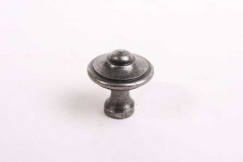 Knop landelijk klassiek zilver antiek rond 30mm