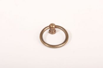 Ringgreep brons antiek 30mm diameter 4mm dik met boutje