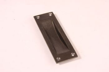 Schuifdeurgreep rechthoekig gietijzer 120mm tinkleur