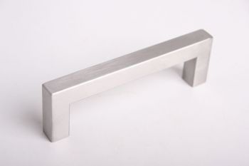 Moderne ladegreep vierkant massief RVS 128mm boormaat