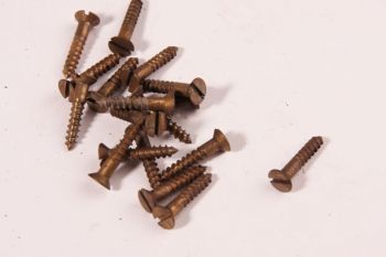 Schroeven platkop 4.0 x 16mm brons antiek gleuf 100 stuks