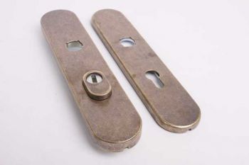 Langschild deurplaat met kerntrek brons antiek 72mm voor buitendeuren SKG***