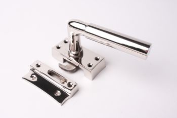 Raamsluiting Bauhaus blinkend nikkel met sluitplaat rechts