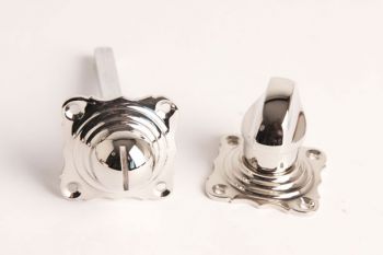 WC sluiting blinkend nikkel platte knop met vierkante rozetten