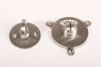 WC sluiting vrij bezet Kramer - ronde rozet geborsteld nikkel