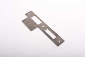 Sluitplaat zilver antiek voor dag- en nachtsloten of wc-sloten gemaakt van messing 127x44mm