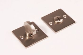 WC sluiting Geborsteld nikkel vierkant 50mm met half ronde knop