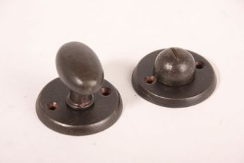 WC sluiting ei-knop 41mm met ronde rozetten roest