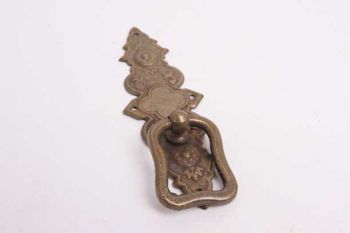 Klassieke meubelgreep dun voor deurtjes brons antiek 35mm