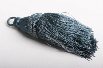 Sleutelkwast - sierkwast met ring en houten kern blauw 150mm