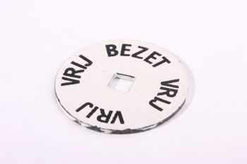 Los Vrij/bezet plaatje voor wc-sluiting wit met zwart 3/1