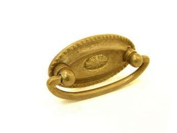 Ovaal greepje klassiek met trekker brons antiek 75mm