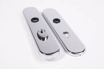 Langschild deurplaat met kerntrek blinkend chroom 72mm voor buitendeuren SKG***