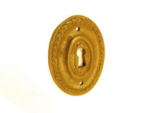 Klassieke sleutelplaat ovaal brons antiek voor meubelen 53mm verticaal