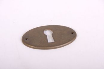 Sleutelplaat ovaal brons antiek 30mm dwars (massief messing)