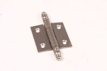 Scharnier metaal grijs tinkleur 50mm x 50mm met sierknop