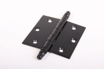 Scharnier zwart met sierknop 75x76mm