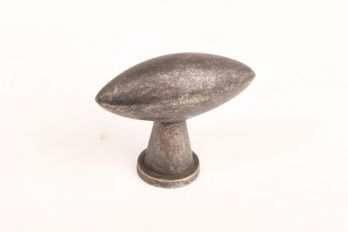 Knop ovaal zilver antiek 54mm