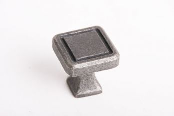 Ladeknop en deurknop voor meubel en keuken antiek grijs vierkant 32mm
