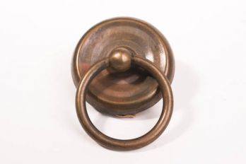 Ringgreep met ronde achterplaat brons antiek rond 60mm