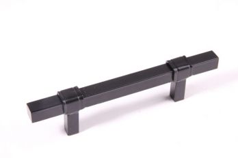 Greep zwart vierkante staf met lasnaad boormaat 128mm