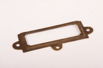 Etikettenhouder brons antiek 37x93mm + 3x 3,0x16mm bolkop