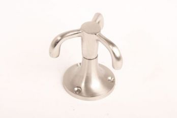 Plafondhaak draaibaar met drie haken geborsteld nikkel - RVS look