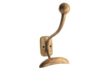 Kapstokhaak brons antiek - jas en hoedhaak 91mm