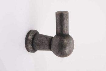 Spoorweghaakje Chemin de Fer zilver antiek met enkele haak 35mm + stokeind