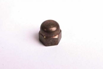 Dopmoer M10 brons antiek gemaakt van messing zeskant moerdop per 10 stuks