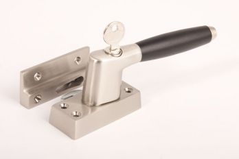 Raamsluiting Links ton-model geborsteld nikkel en ebbenhout SKG*