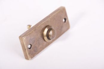 Deurbel-beldrukker brons antiek 29x73mm rechthoekig