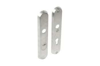 Langschild SKG*** cilinder 72mm of 92 mm geborsteld RVS met kerntrek