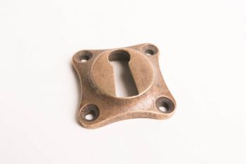 Sleutelrozet jaren twintig brons antiek, zilver antiek of roest 37mm