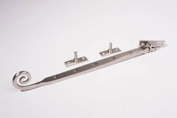 Raamuitzetter met krul geborsteld nikkel 290mm - 8,5mm
