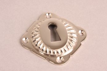 Sleutelrozet geribbeld 65mm blinkend nikkel