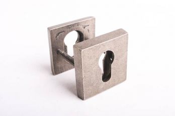 Cilinderrozet profiel cilinder veiligheidsbeslag zilver antiek vierkant 55mm