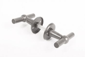 Deurklink (paar) tinkleur Chemin de Fer T+T met ronde rozetten