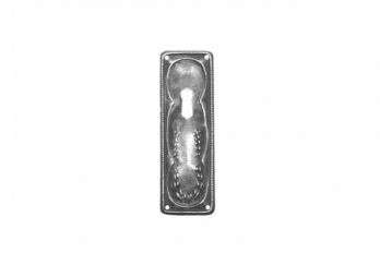 Dun messing sleutelplaat in brons antiek 32mm hoog sleutelgat