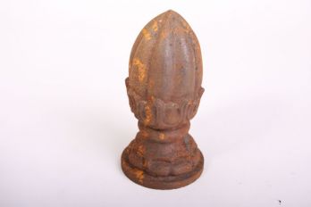 Paalkop gietijzer groot 190mm -ijzer geroest schroefbaar