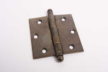 Scharnier brons antiek voor binnendeuren 89mm met bolkop