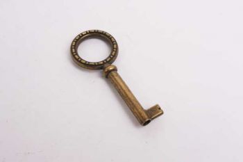 Ronde sleutel klassiek voor meubelslot brons antiek gat 34mm