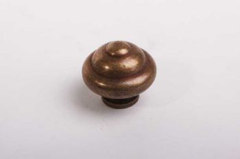 Klassieke knop brons antiek rond 30mm met bolletjes
